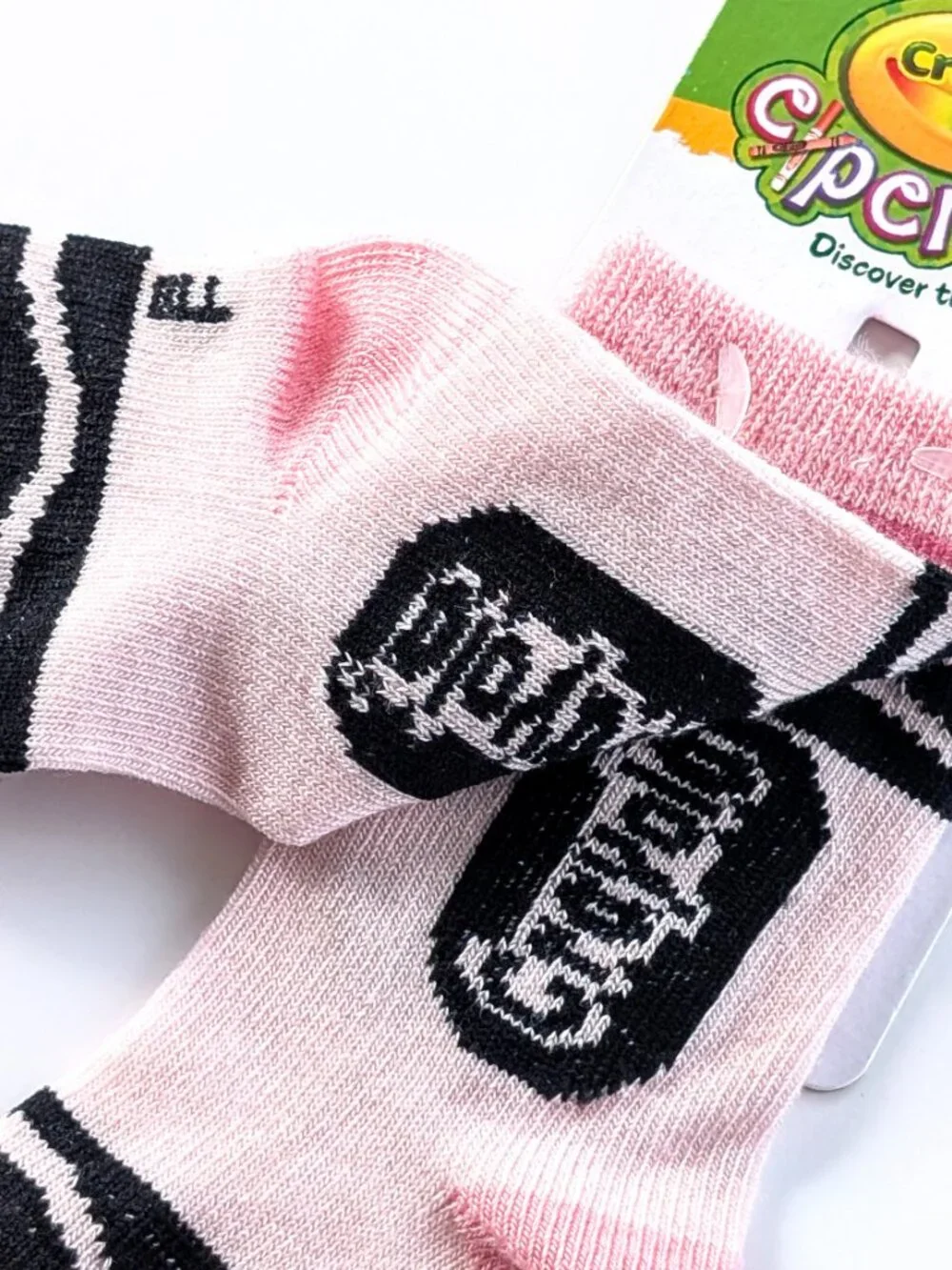 Crayola Experience Infant Socks NWT Pink Crayon Design
